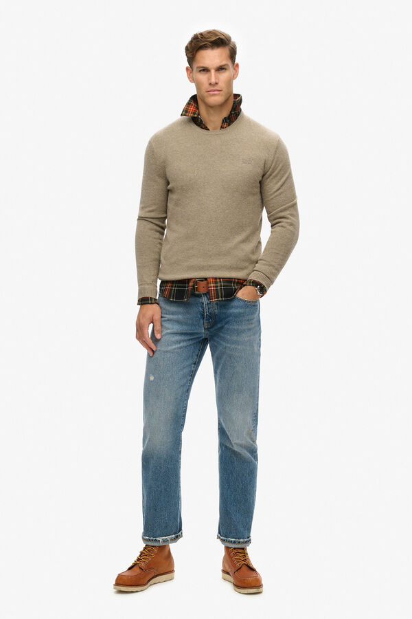 Superdry Camisola gola redonda cl&aacute;ssica  castanho