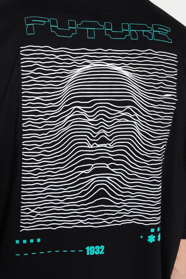 Trendyol T-shirt algod&atilde;o preto