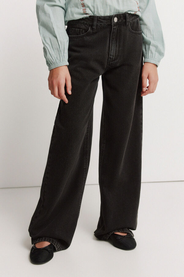 Springfield Kids Jeans wideleg para menina cinzento