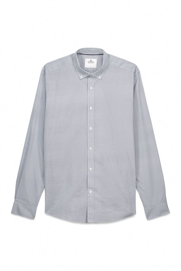 Springfield Camisa popel&iacute;n micro estampado blanco