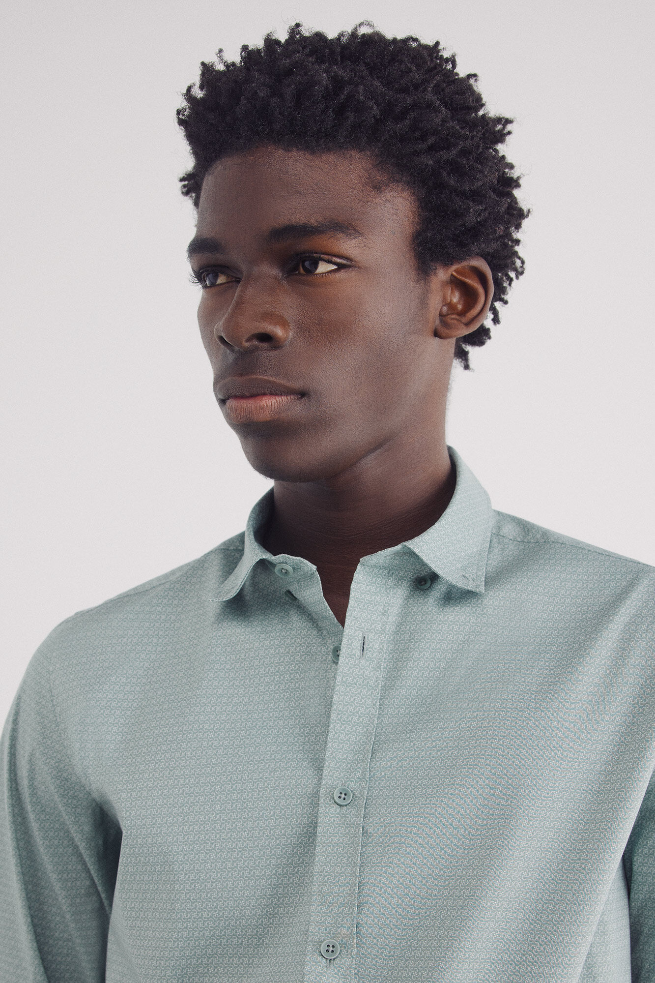 Springfield Camisa popel&iacute;n micro print easy care
