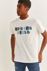 Springfield Camiseta logo marfil