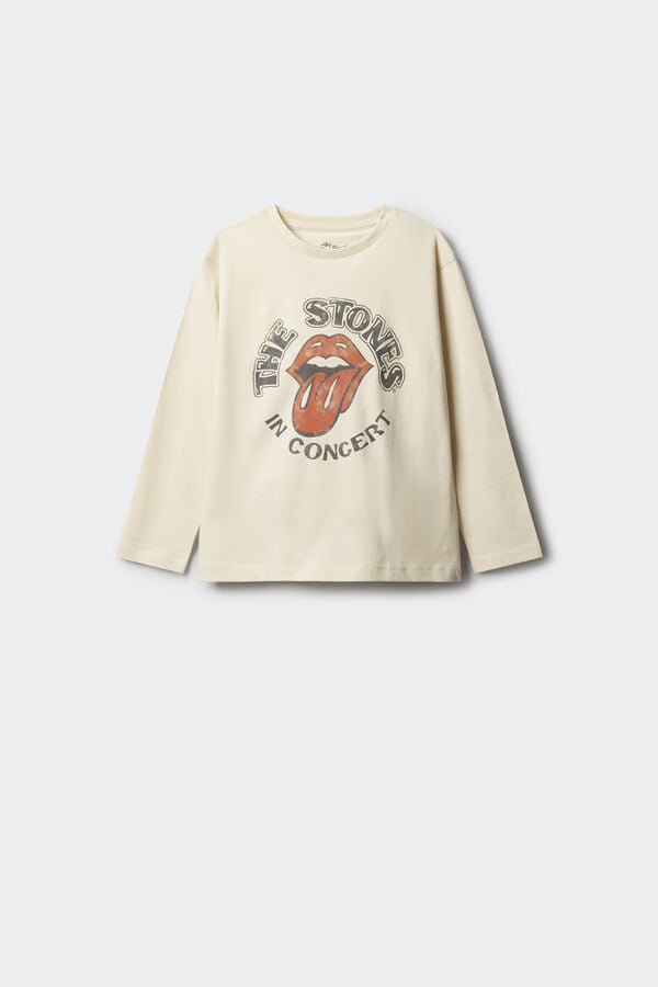 Springfield Kids Camiseta infantil de manga comprida dos Rolling Stones branco