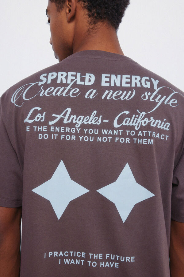 Springfield Camiseta estrellas energy marr&oacute;n
