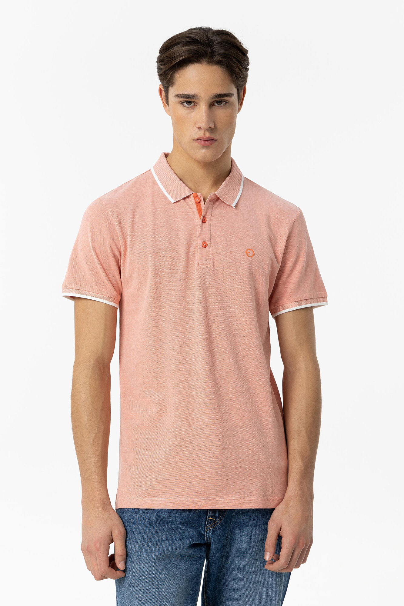 Tiffosi Polo Piqu&eacute; Detalhe Estampado com Relevo