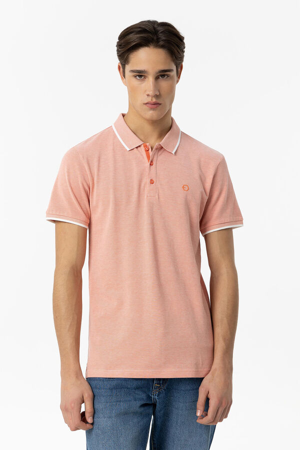 Tiffosi Polo Piqu&eacute; Detalhe Estampado com Relevo borgonha