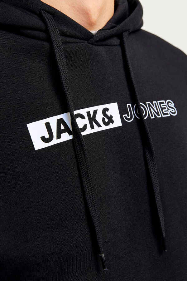 Jack & Jones Sudadera est&aacute;ndar fit capucha negro