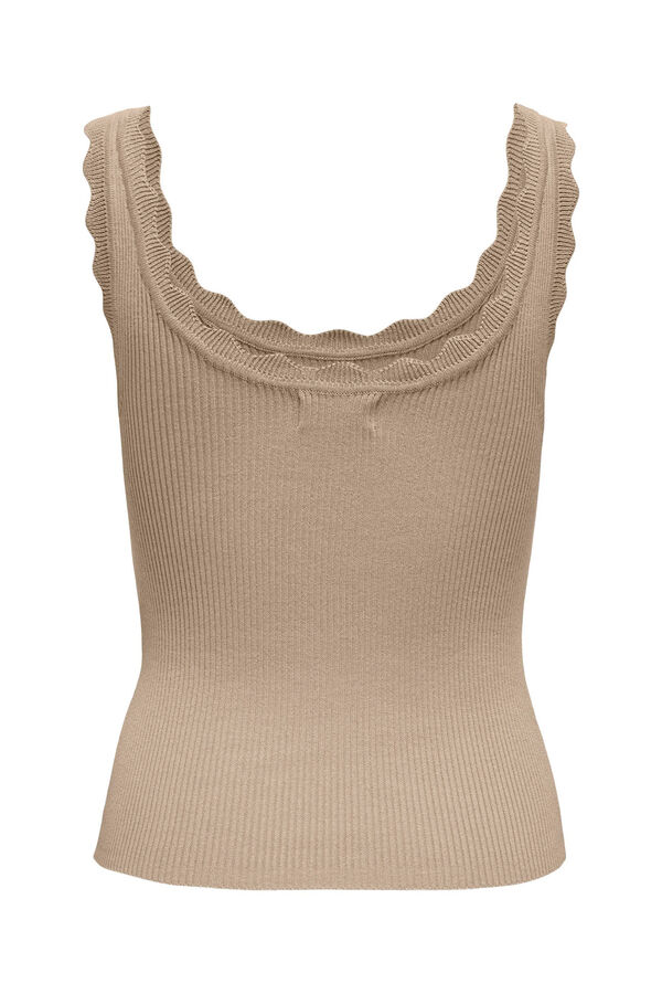 JDY Top de punto ondas beige