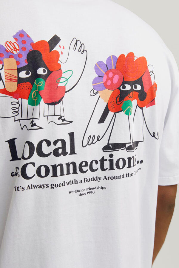 Jack & Jones Camiseta loose fit estampa blanco