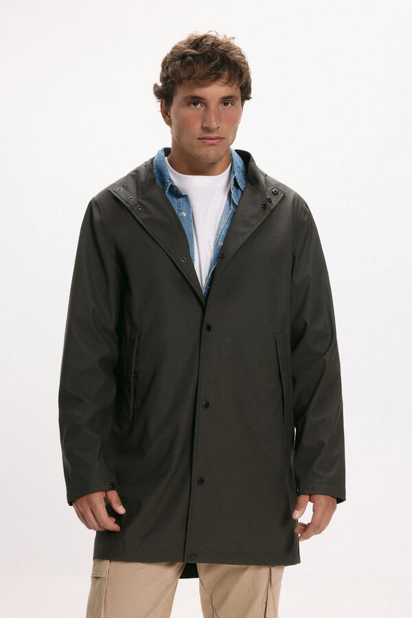 Only & Sons Imperme&aacute;vel com capuz cinzento