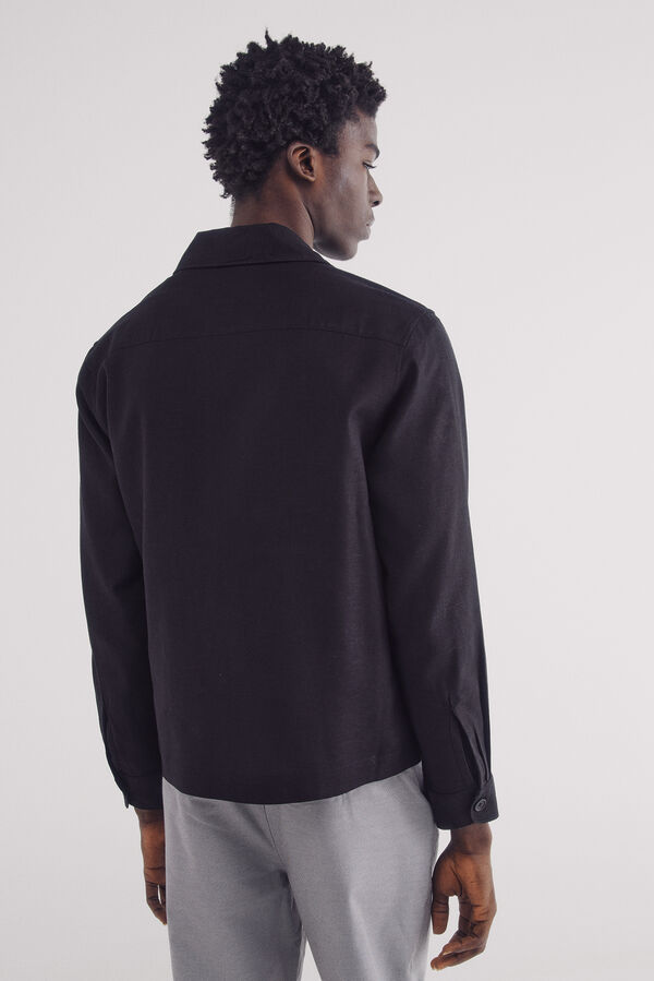 Springfield Sobrecamisa de linho viscose preto