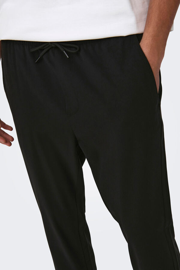 Only & Sons Cal&ccedil;as fluidas bainha ajustada preto