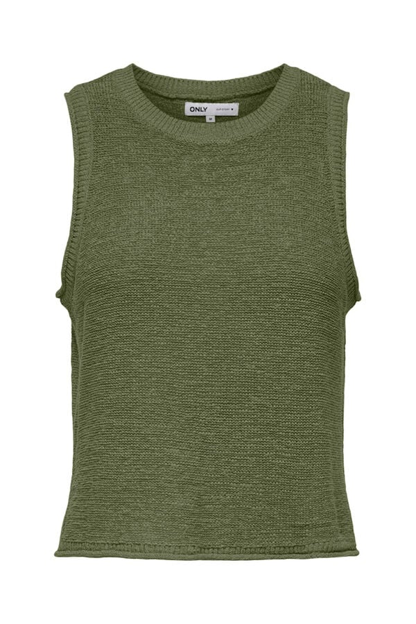 Only Camiseta de malha fina verde