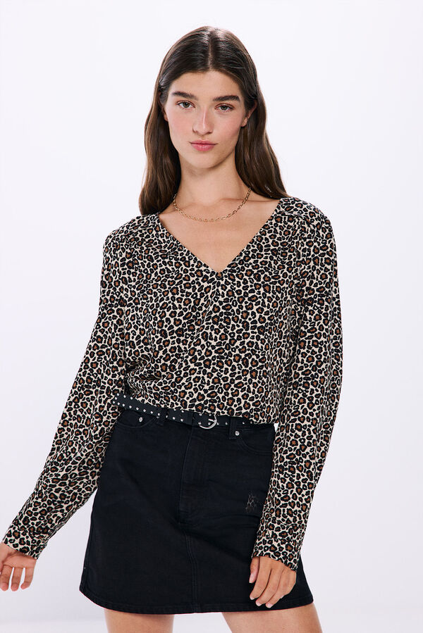 Springfield Blusa flu&iacute;da l&uacute;rex cru