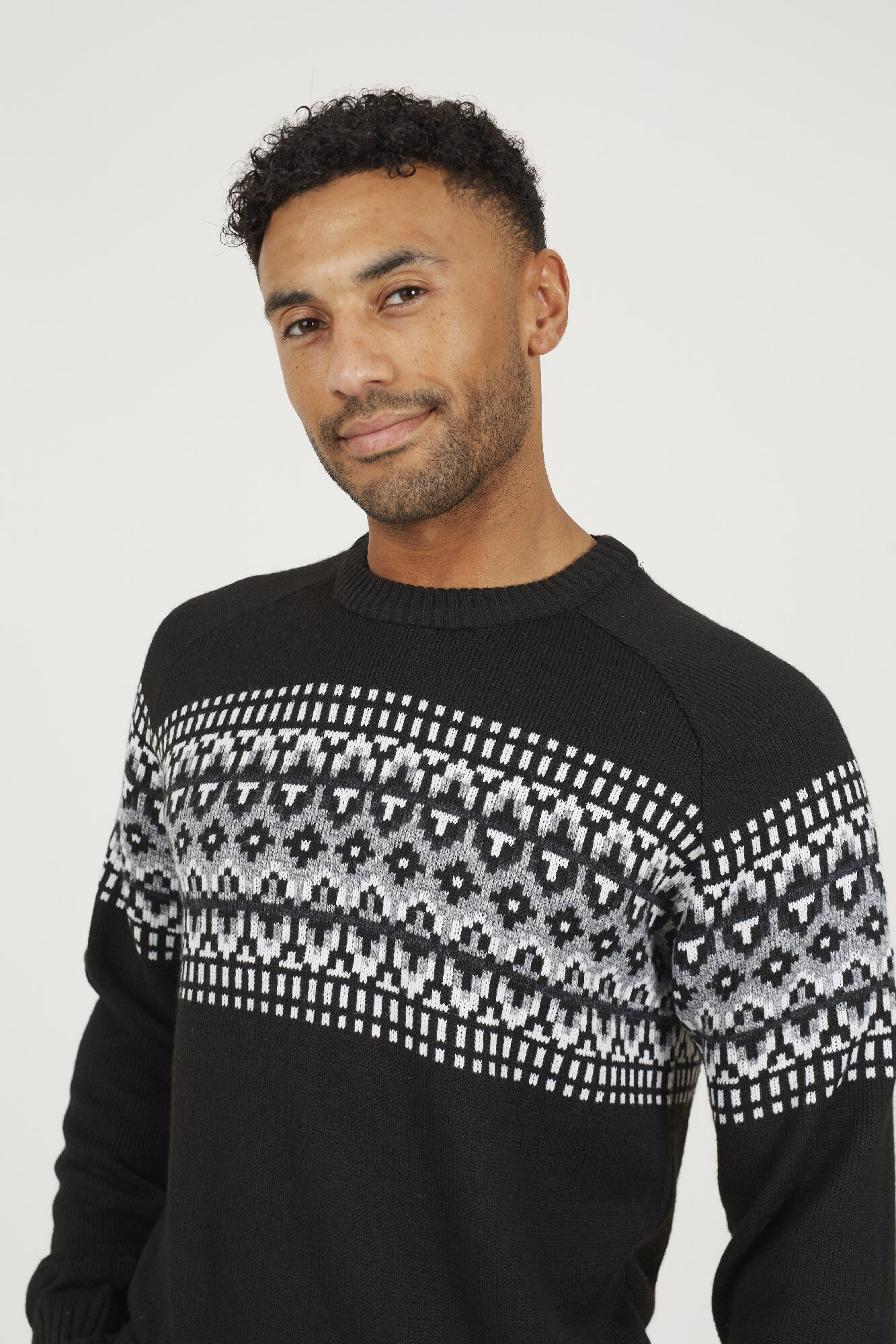 Brave Soul Jersey cuello redondo jacquard