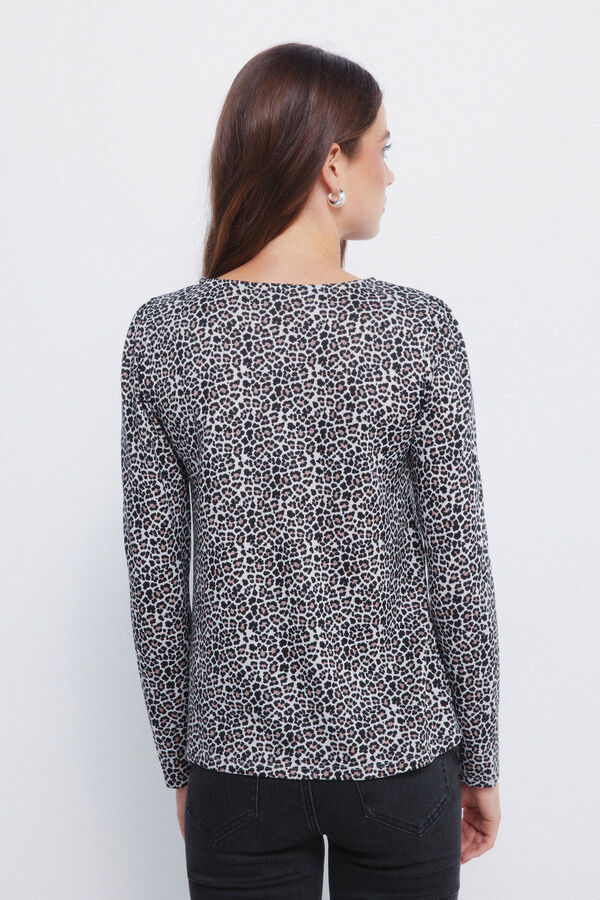 Springfield Camiseta escote abertura tostado