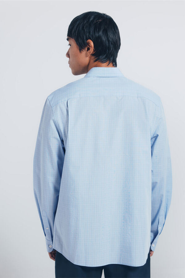 Springfield Camisa popelina xadrez azul