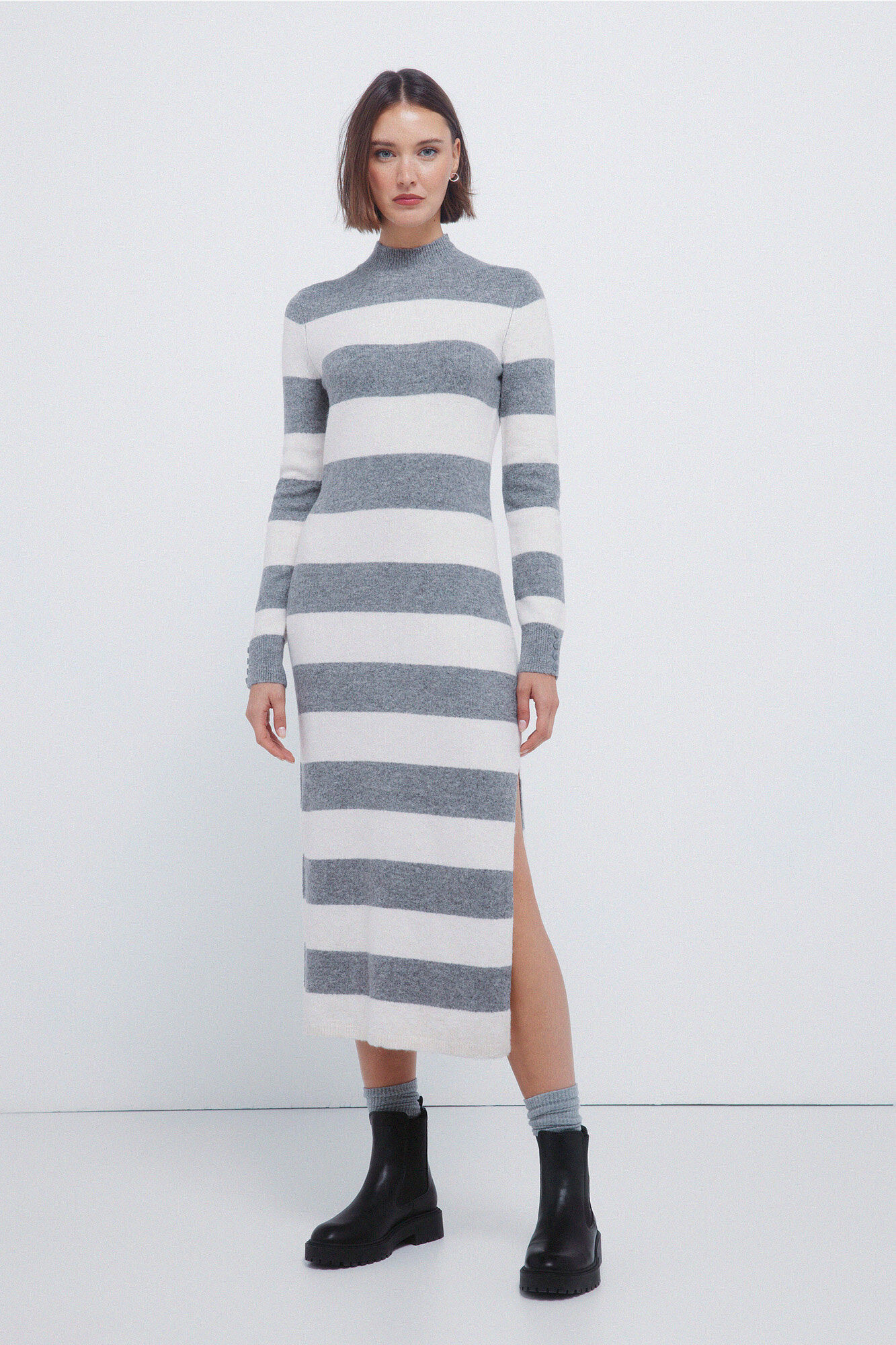 Springfield Vestido midi punto rayas kodak