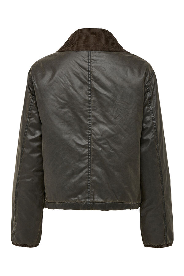 Only Chaqueta corta efecto encerado gris