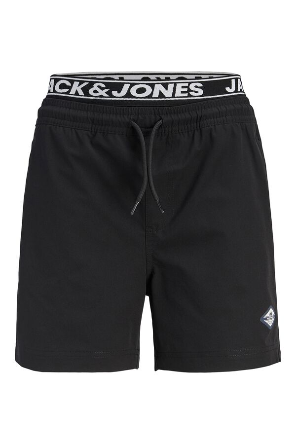 Jack & Jones Junior Ba&ntilde;ador cinturilla logo negro