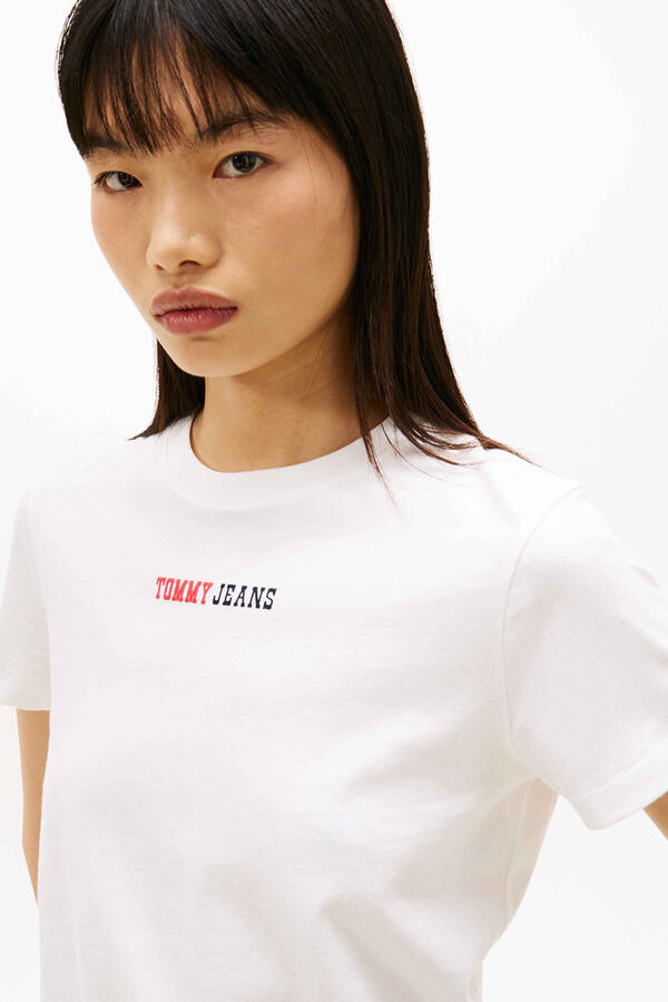 Tommy Jeans T-shirt regular manga curta bege