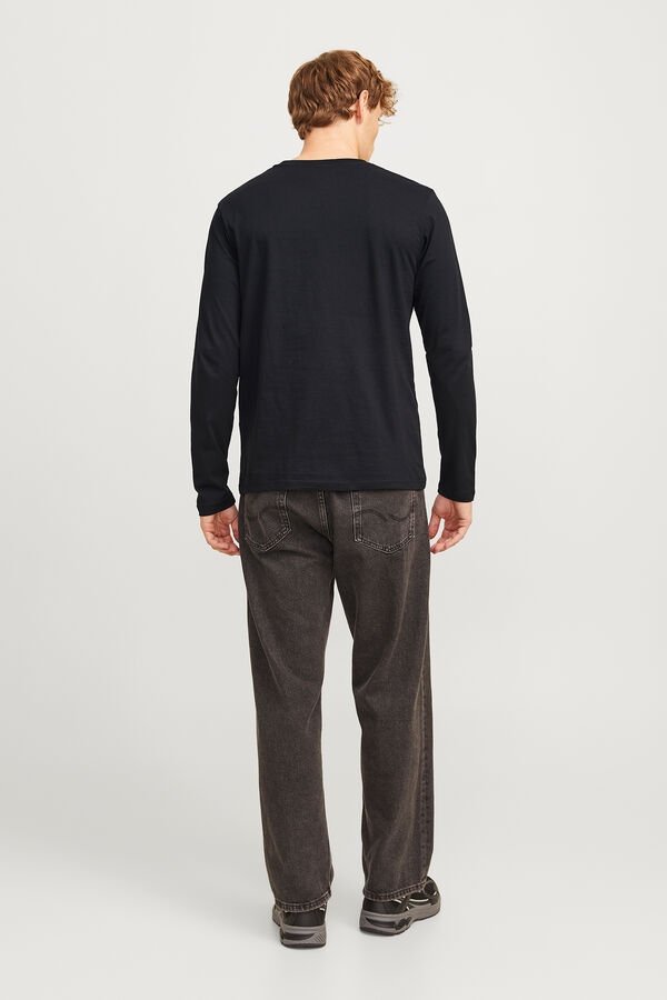 Jack & Jones Camiseta regular fit mangas largas negro