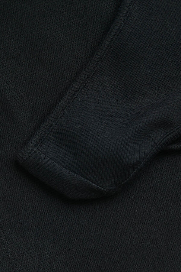 Jack & Jones Top rib assim&eacute;trico de mulher preto