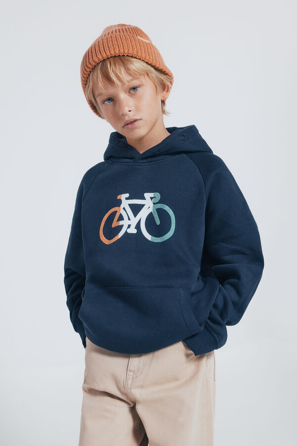 Springfield Kids Sweatshirt infantil com capuz para capuz azul