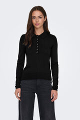 Only Camisola gola polo preto