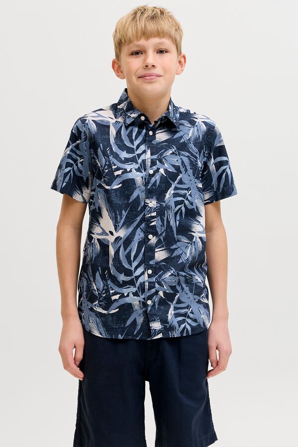 Jack & Jones Junior Camisa estampada de manga curta azul