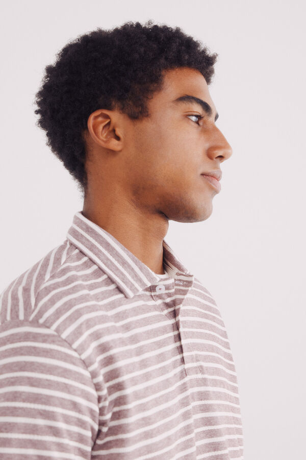 Springfield Polo jersey microraya estructura regular fit naranja