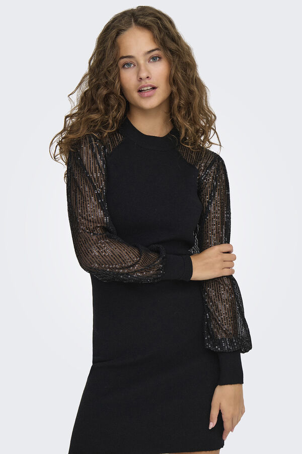 Only Vestido ajustado corto liso negro