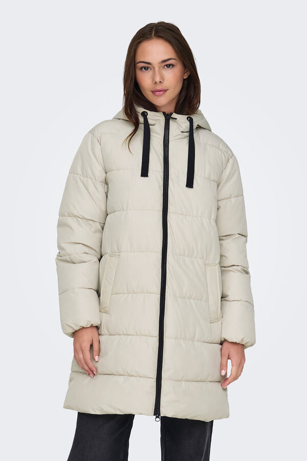 Only jaqueta de inverno cinzento