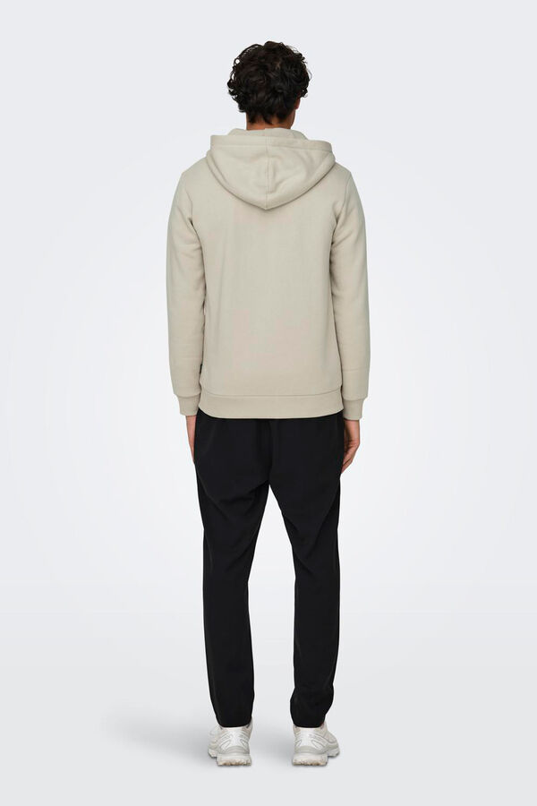 Only & Sons Sweatshirt com fecho-&eacute;clair bege