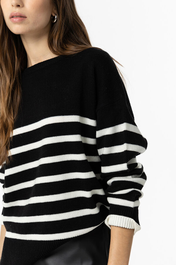 Tiffosi Su&eacute;ter Listrado preto