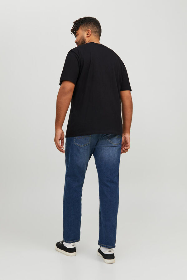 Jack & Jones PLUS Camiseta manga corta slim algodón sostenible PLUS negro