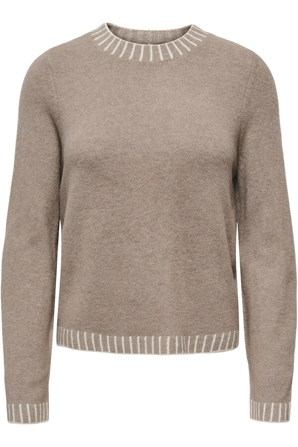 Only Jersey costuras en contraste beige