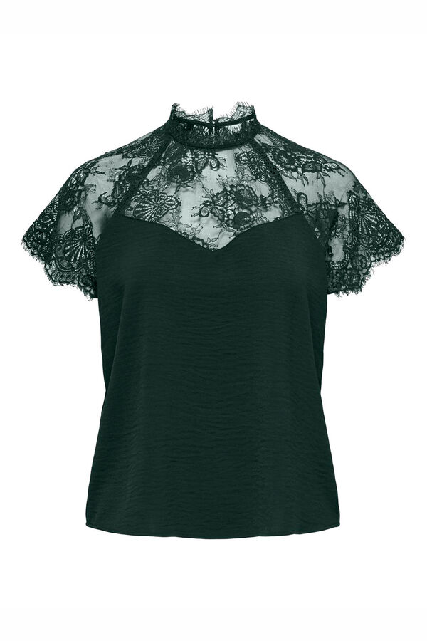 JDY Top de manga curta azul