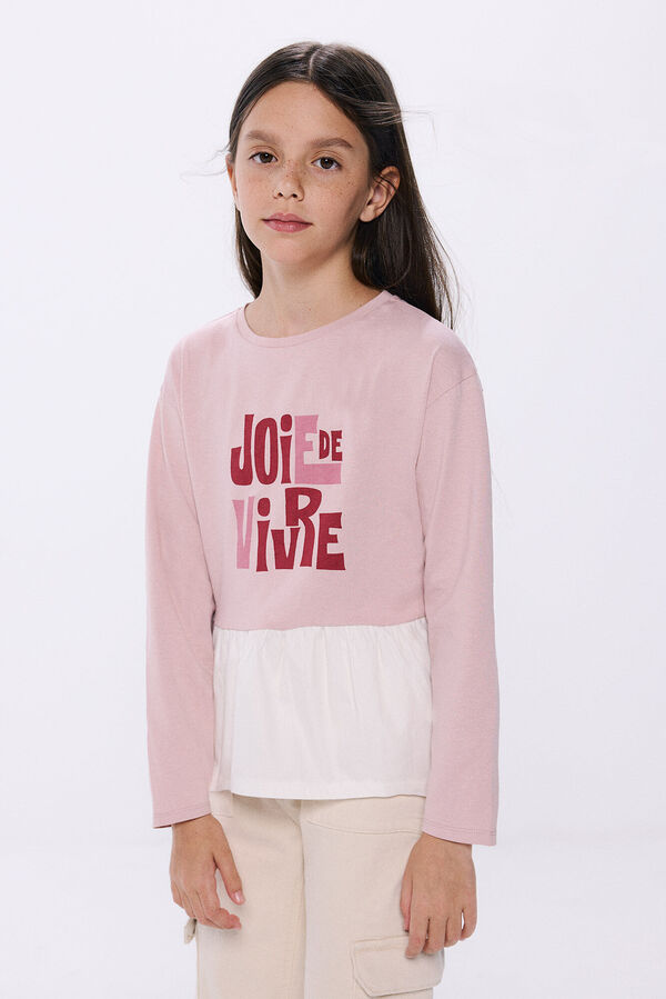 Springfield Kids Camiseta feminina "Joie de Vivre" rosa