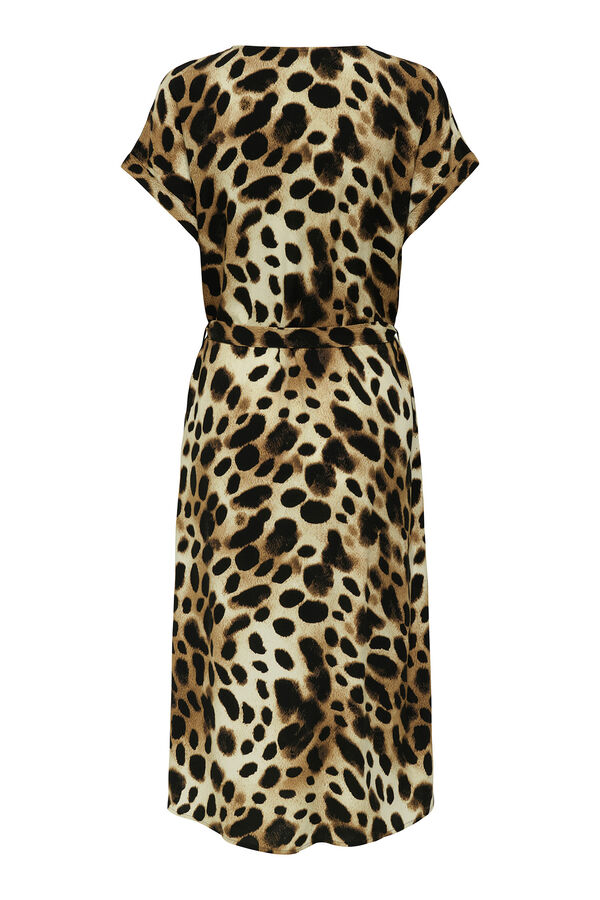 JDY Vestido midi estampado beige
