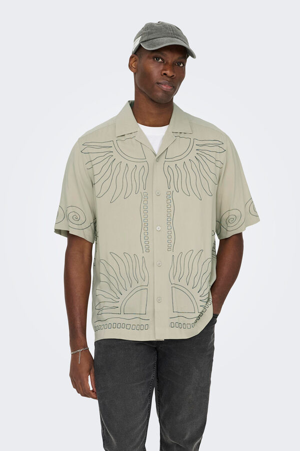 Only & Sons Camisa de manga curta verde
