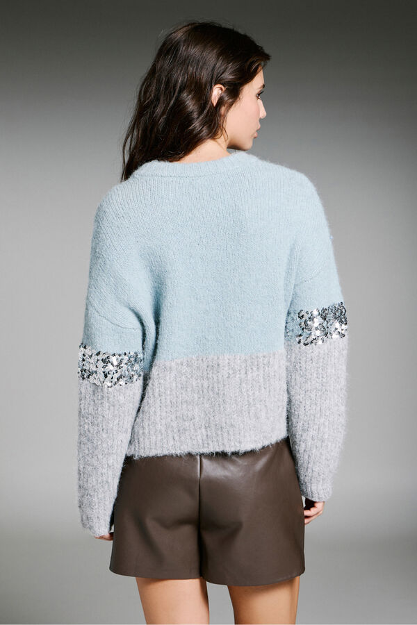 Only Jersey de lentejuelas azul