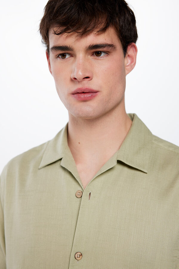 Springfield Camisa manga curta r&uacute;stica bege