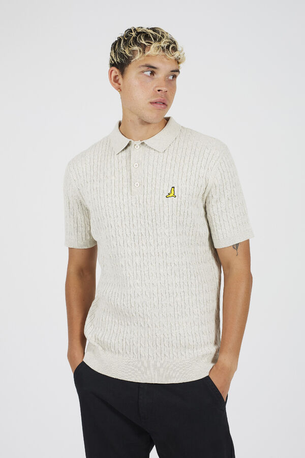 Brave Soul Camisa p&oacute;lo de malha com manga curta bege