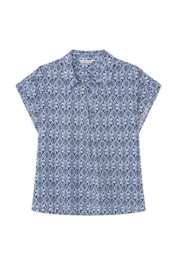 Springfield Blusa tipo t-shirt estampada azul