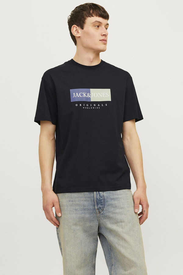 Jack & Jones Camiseta regular fit logo negro