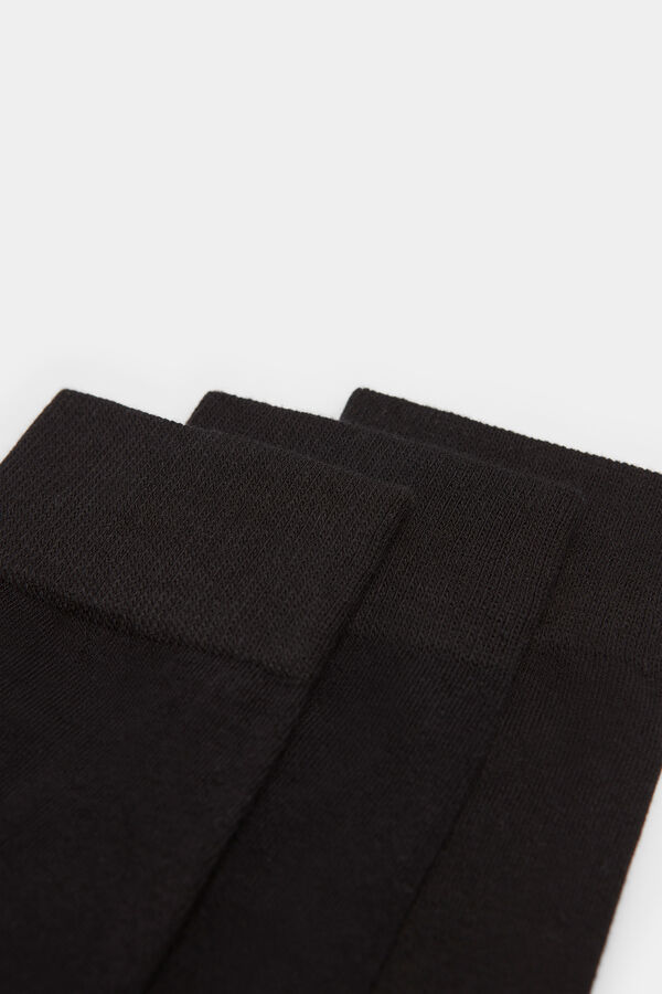 Springfield Pack 3 meias lisas monocoloridas preto