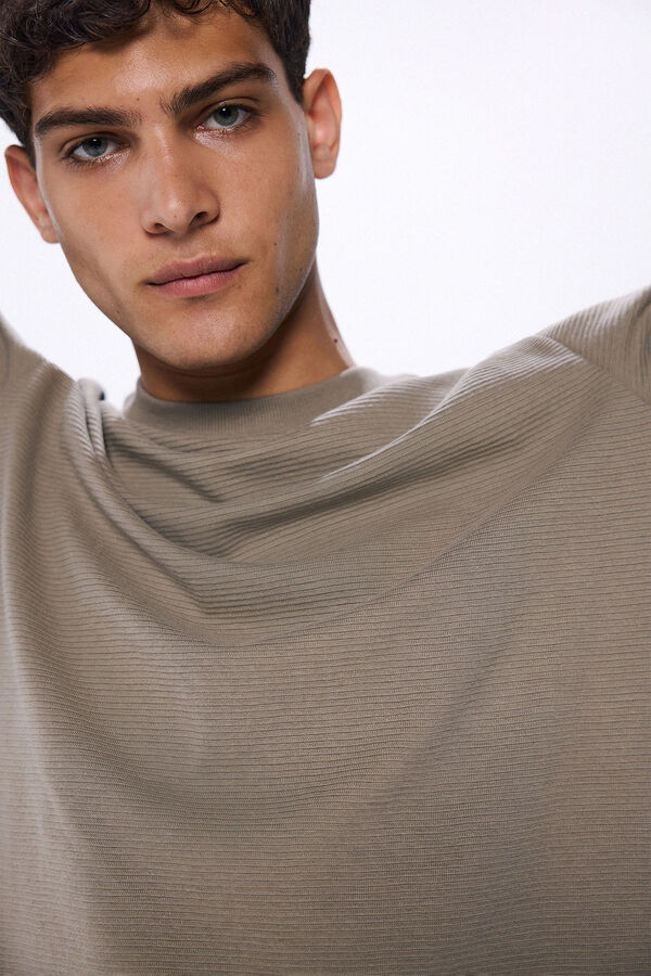 Springfield Camiseta manga larga atabillada pu&ntilde;os nude