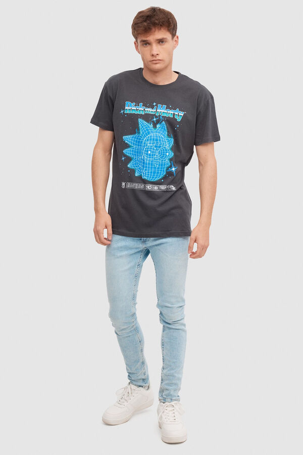 Inside Camiseta Estampado Rick And Morty gris