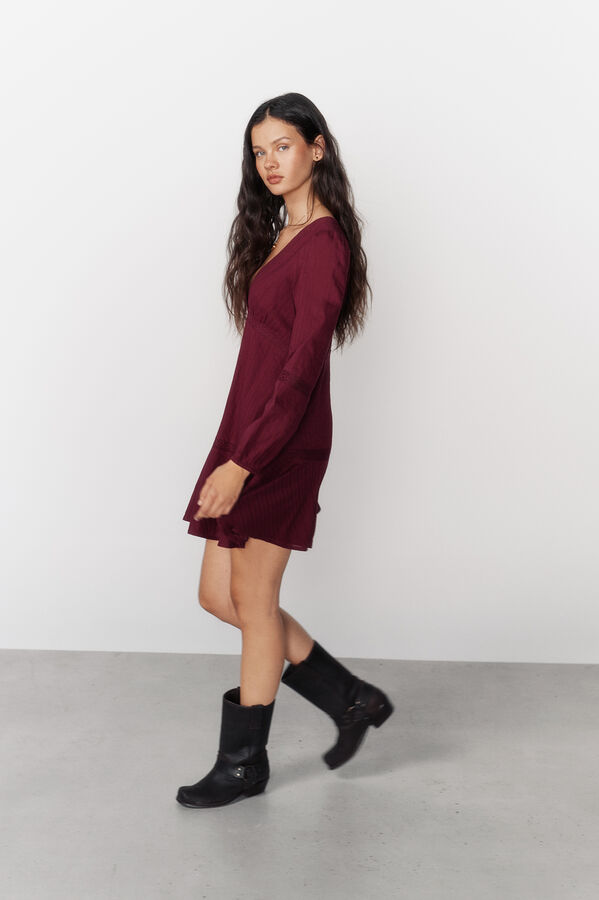 High Spirits Vestido Vela burdeos